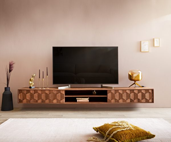TV stolek Fevo 240 cm akácie hnědá 4 dvířka závěsné - Image 2