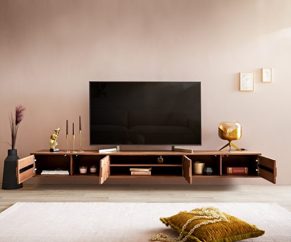 TV stolek Fevo 240 cm akácie hnědá 4 dvířka závěsné - Image 4
