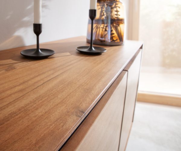 Komoda Stonegrace 145 cm přírodní akácie 3 dvířka kámendřevo podnož ve tvaru "V" - Image 4