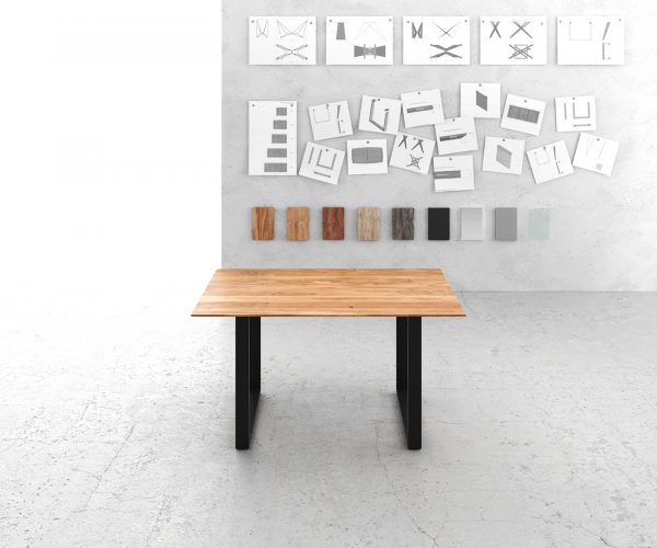 Jídelní stůl Edge 140x90 přírodní akácie podnož tenká černá švýcarská hrana - Image 2