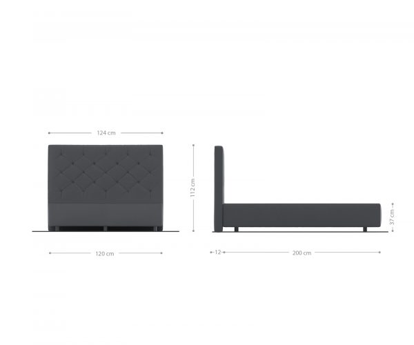 Boxspring postel Dream-Great mikrovlákno šedá 120x200 cm - Image 3