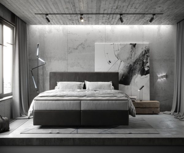 Boxspring postel Dream-Well 180x200 cm mikrovlákno antracitová vintage s taštičkovou pružinovou matrací a visco topperem - Image 2
