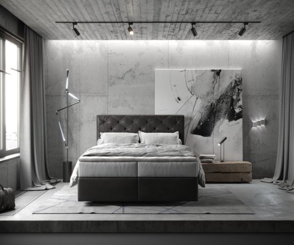 Boxspring postel Dream-Great 140x200 cm mikrovlákno antracitová vintage s taštičkovou pružinovou matrací a visco topperem - Image 2