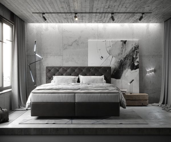 Boxspring postel Dream-Great 180x200 cm mikrovlákno antracitová vintage s taštičkovou pružinovou matrací a visco topperem - Image 2
