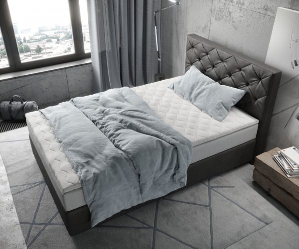 Boxspring postel Dream-Great 120x200 cm mikrovlákno antracitová vintage s taštičkovou pružinovou matrací a visco topperem - Image 4