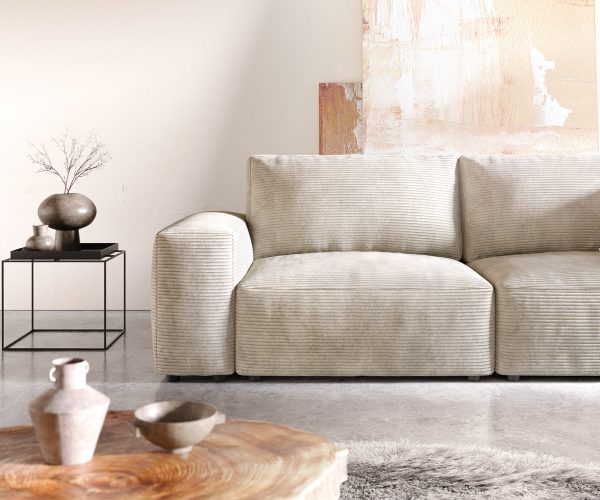Velká pohovka Lanzo D 250x105 cm manšestr béžová - Image 5
