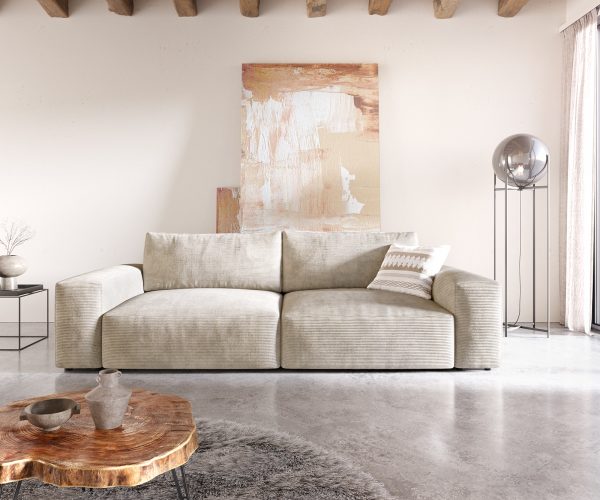 Velká pohovka Lanzo XL 270x125 cm manšestr béžová - Image 2
