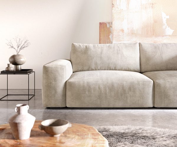 Velká pohovka Lanzo XL 270x125 cm manšestr béžová - Image 5