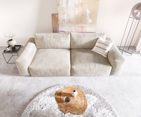 Velká pohovka Lanzo XL 270x125 cm manšestr béžová - Image 4