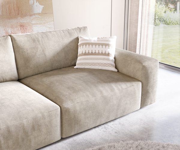 Velká pohovka Lanzo XL 270x125 cm manšestr béžová - Image 6