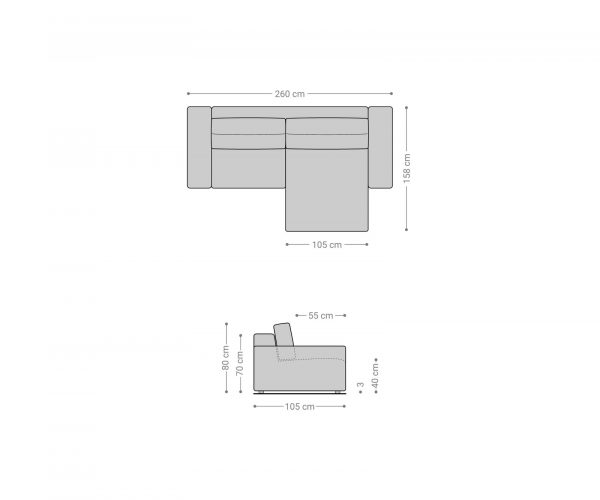 Sarokkanapé Lanzo L 260x160 cm kordbársony bézs változtatható rekamié - Image 7