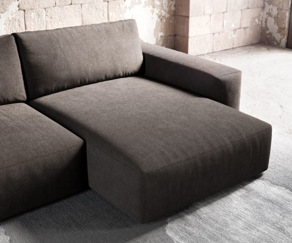 Rohová pohovka Lanzo XL 280x175 cm mikrovlákno khaki hnědá variabilní lenoška s taburetem - Image 6