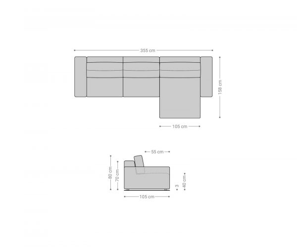 Rohová pohovka Lanzo L 360x160 cm mikrovlákno šedá variabilní lenoška - Image 7