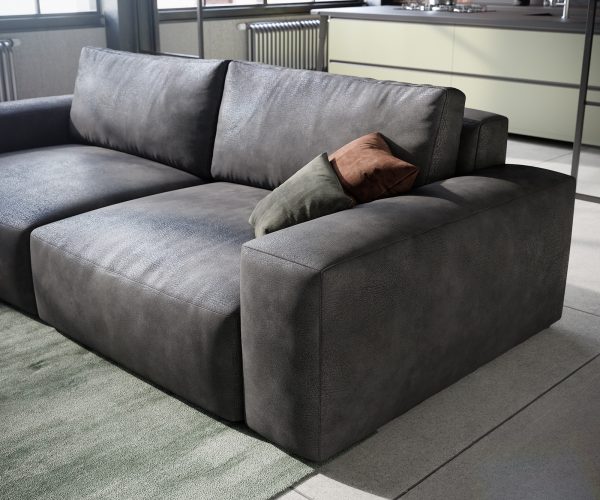 Velká pohovka Lanzo L 250x105 cm koženka antracitová - Image 5