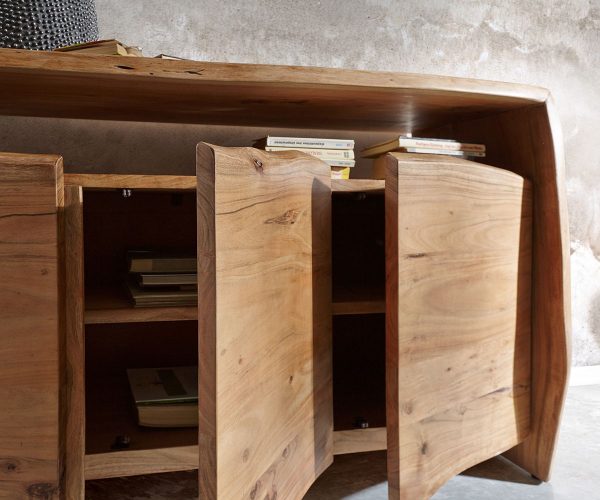 Komoda Live Edge 145 cm akácie přírodní 3 dvířka - Image 3