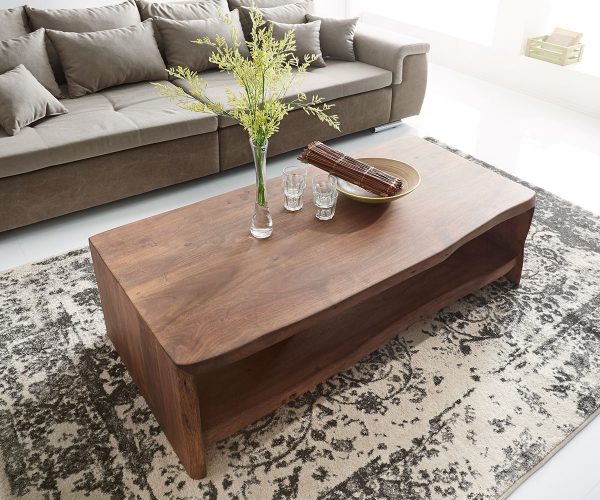 Konferenční stolek Live Edge 130x60 cm akácie hnědá nepravidelná hrana - Image 2