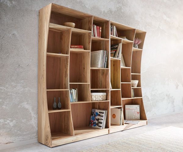 Knihovna Live Edge 120 cm přírodní akácie levá - Image 3