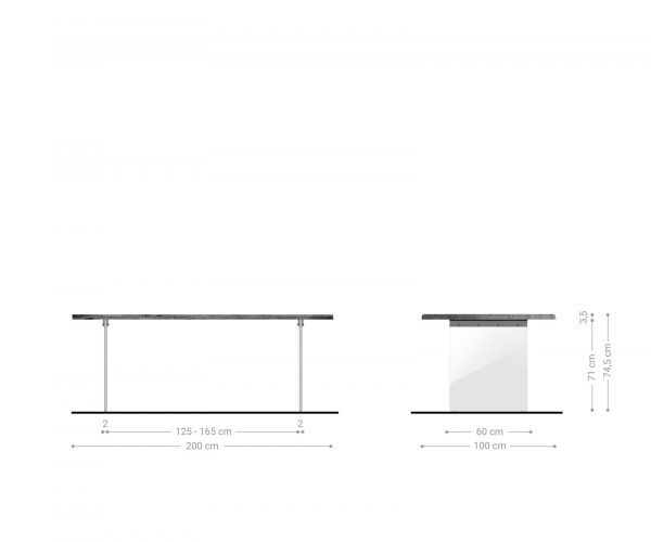 Jídelní stůl Edge 200x100 akácie přírodní sklo švýcarská hrana - Image 9