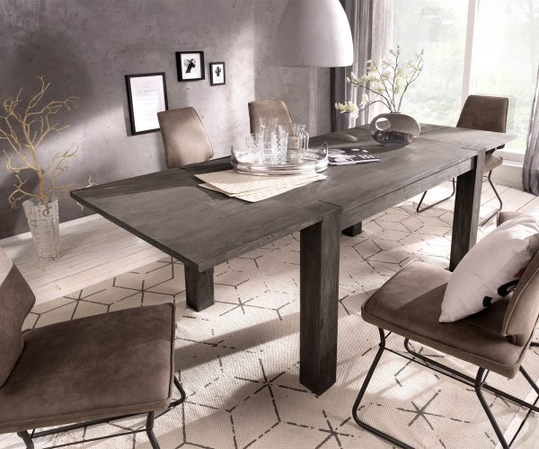 Jídelní stůl Indra 140/240x90 cm platinová akácie rozkládací