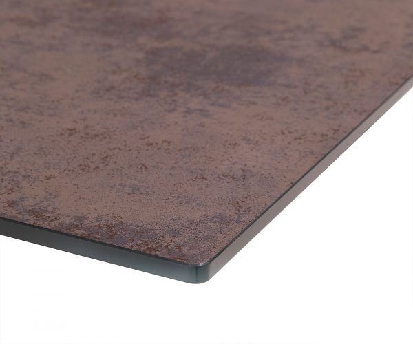 Stolová deska Edge 140x90 cm sklo hnědá vintage - Image 4