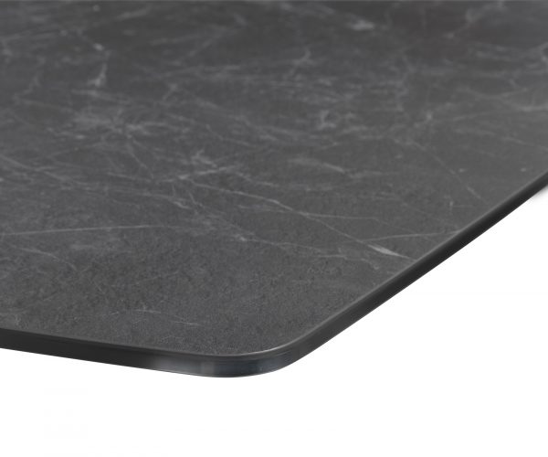 Jídelní stůl Edge zaoblená 200x100cm Laminam® Keramika šedá podnož ve tvaru "V" černá - Image 5
