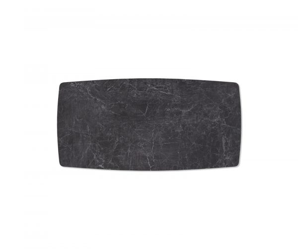 Jídelní stůl Edge zaoblená 200x100cm Laminam® Keramika šedá podnož ve tvaru "V" černá - Image 4