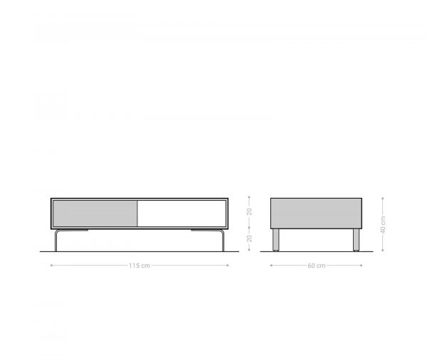 Konferenční stolek Fevo 115x60x40 cm akácie hnědá podnož ve tvaru "L" černá - Image 8