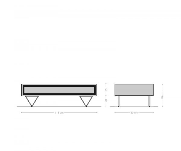 Konferenční stolek Stonegrace 115x60x40 cm přírodní akácie 2 zásuvky kamenná dýha - Image 7