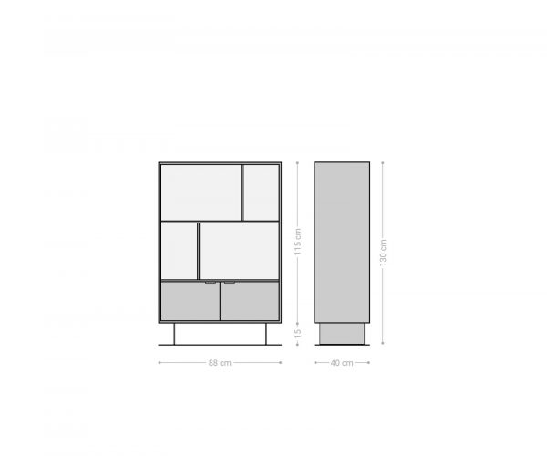 Skříň Teele 90x130 cm přírodní akácie 2 dvířka podnož nerezová ocel - Image 7