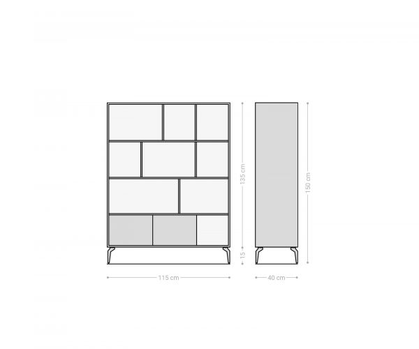 Skříň Kleo 115x150 cm přírodní akácie 2 dvířka podnož černá - Image 8