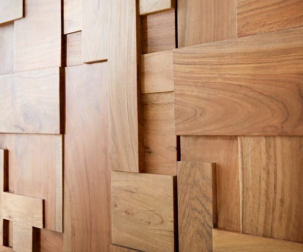TV stolek Puzzle 220 cm přírodní akácie 4 dvířka závěsné - Image 3