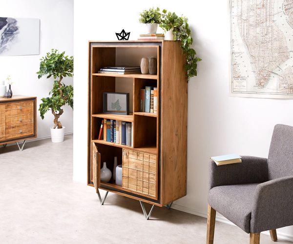 Skříň Stonegrace 88 cm akácie přírodní 3D 2 dvířka - Image 4