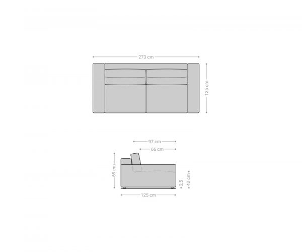 Velká pohovka Lanzo XL 270x125 cm manšestr stříbrnošedá - Image 7