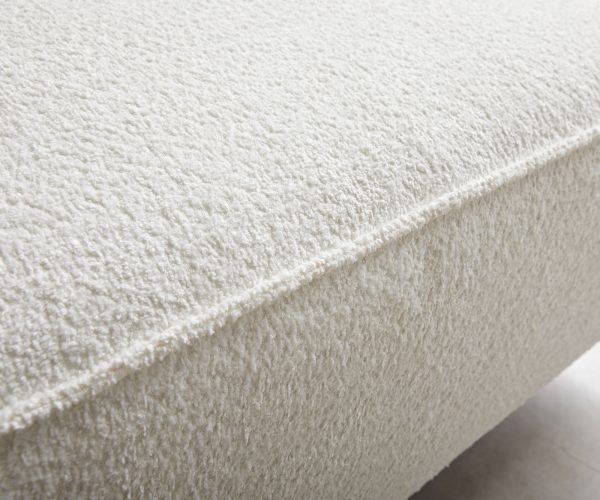 Rohová pohovka Sirpio XL 270x175 cm bouclé krémovo-bílá variabilní lenoška s taburetem - Image 5
