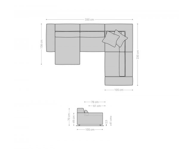 Pohovka ve tvaru "U" Sirpio D 330x240 cm mikrovlákno khaki-hnědá variabilní lenoška - Image 8