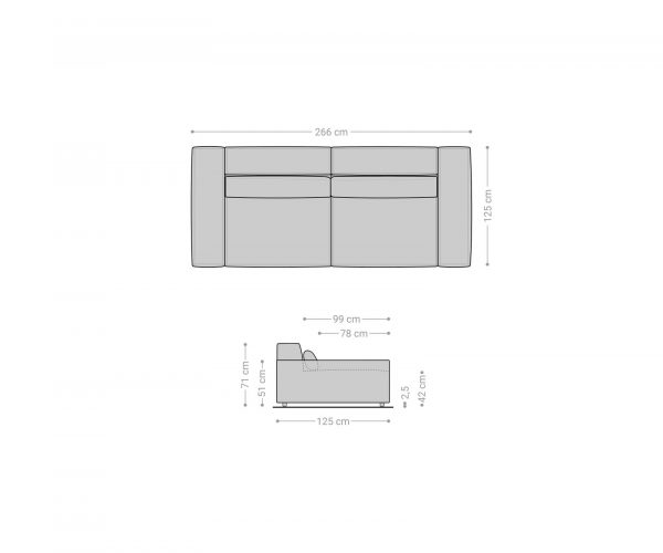 Velká pohovka Sirpio XL 270x125 cm koženka antracitová - Image 7