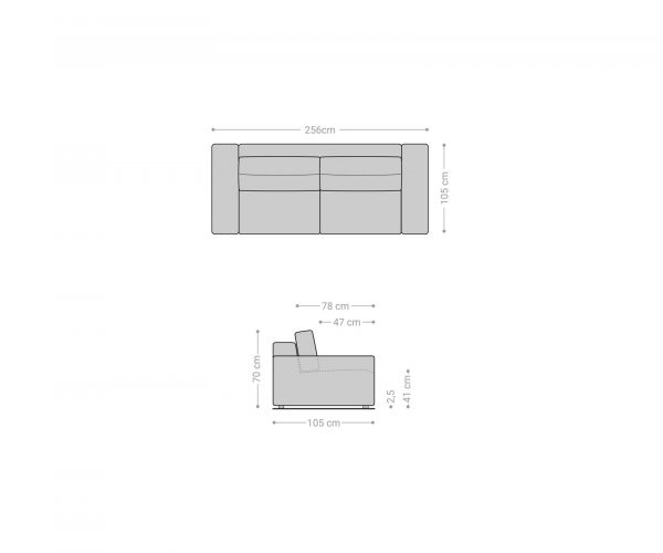 Velká pohovka Lanzo L 250x105 cm koženka antracitová - Image 7