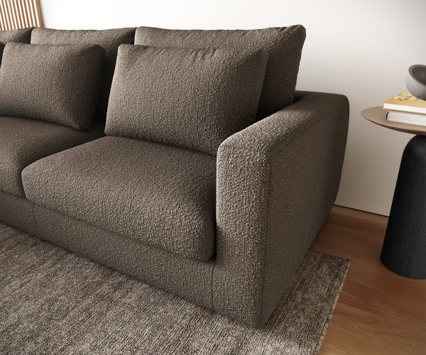 Rohová pohovka Isla 330x225 cm bouclé taupe levá - Image 4