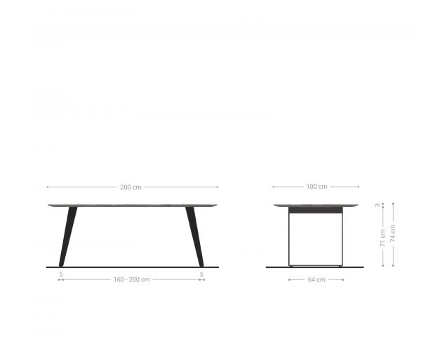 Jídelní stůl Edge 200x100 cm zaoblená přírodní dub švýcarská hrana - Image 8