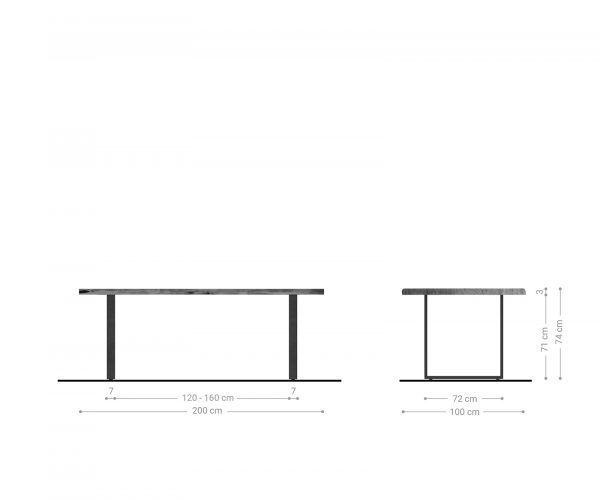 Jídelní stůl Edge 200x100 cm přírodní dub - Image 7