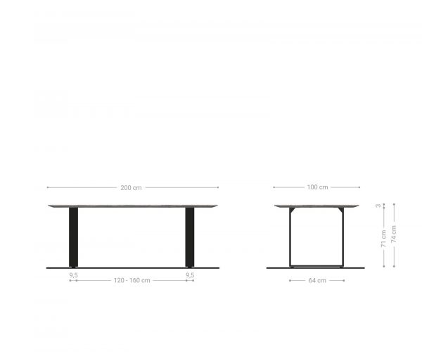 Jídelní stůl Edge 200x100 cm zaoblená přírodní dub švýcarská hrana - Image 8