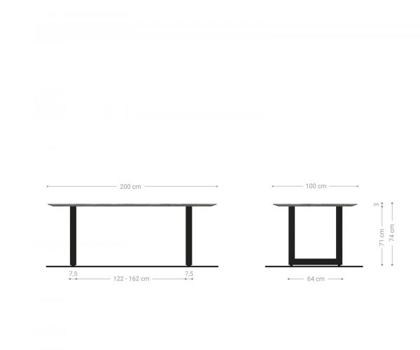 Jídelní stůl Edge 200x100 cm zaoblená přírodní dub švýcarská hrana - Image 8