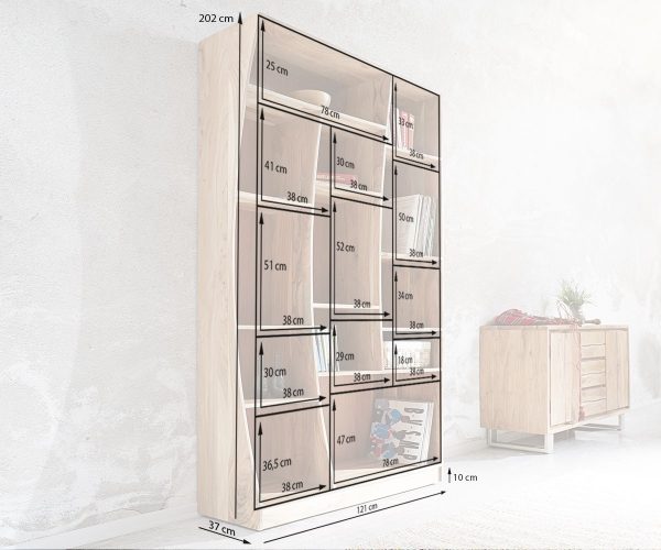 Sada 2 volně stojících knihoven Live Edge 242 cm přírodní akácie - Image 10