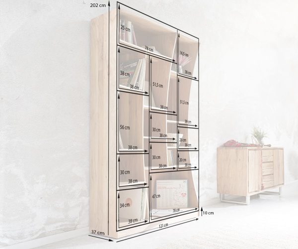 Sada 2 volně stojících knihoven Live Edge 242 cm přírodní akácie - Image 9