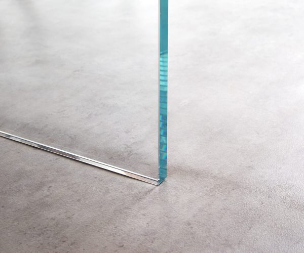 Jídelní stůl Edge 200x100 cm XL přírodní akácie skleněná podnož - Image 8