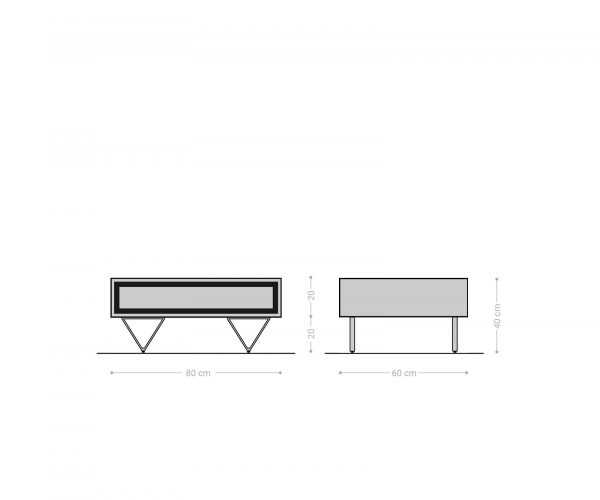 Konferenční stolek Stonegrace 80x60x40 cm akácie hnědá 2 zásuvky kamenná dýha - Image 6