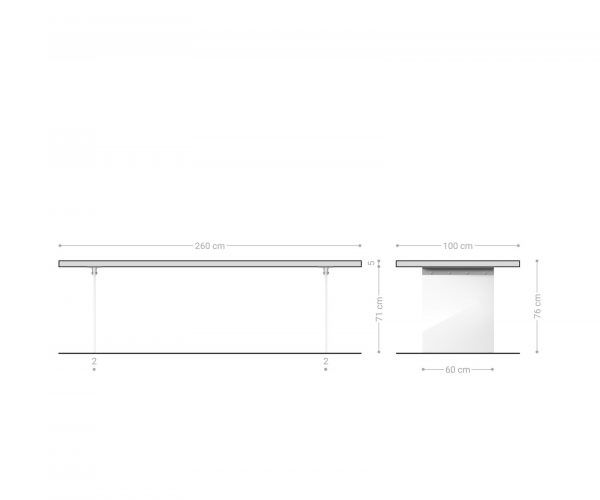Jídelní stůl Edge 260x100 cm XL akácie hnědá - Image 7