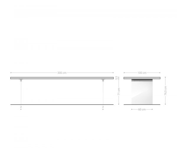 Jídelní stůl Edge 300x100 cm XL přírodní akácie live - Image 8