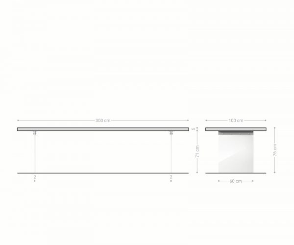 Jídelní stůl Edge 300x100 cm XL akácie hnědá - Image 7