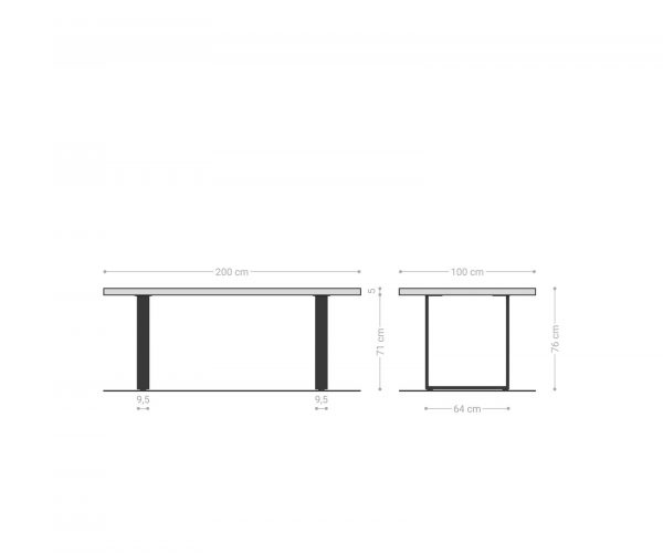 Jídelní stůl Edge 200x100 cm přírodní dub - Image 8